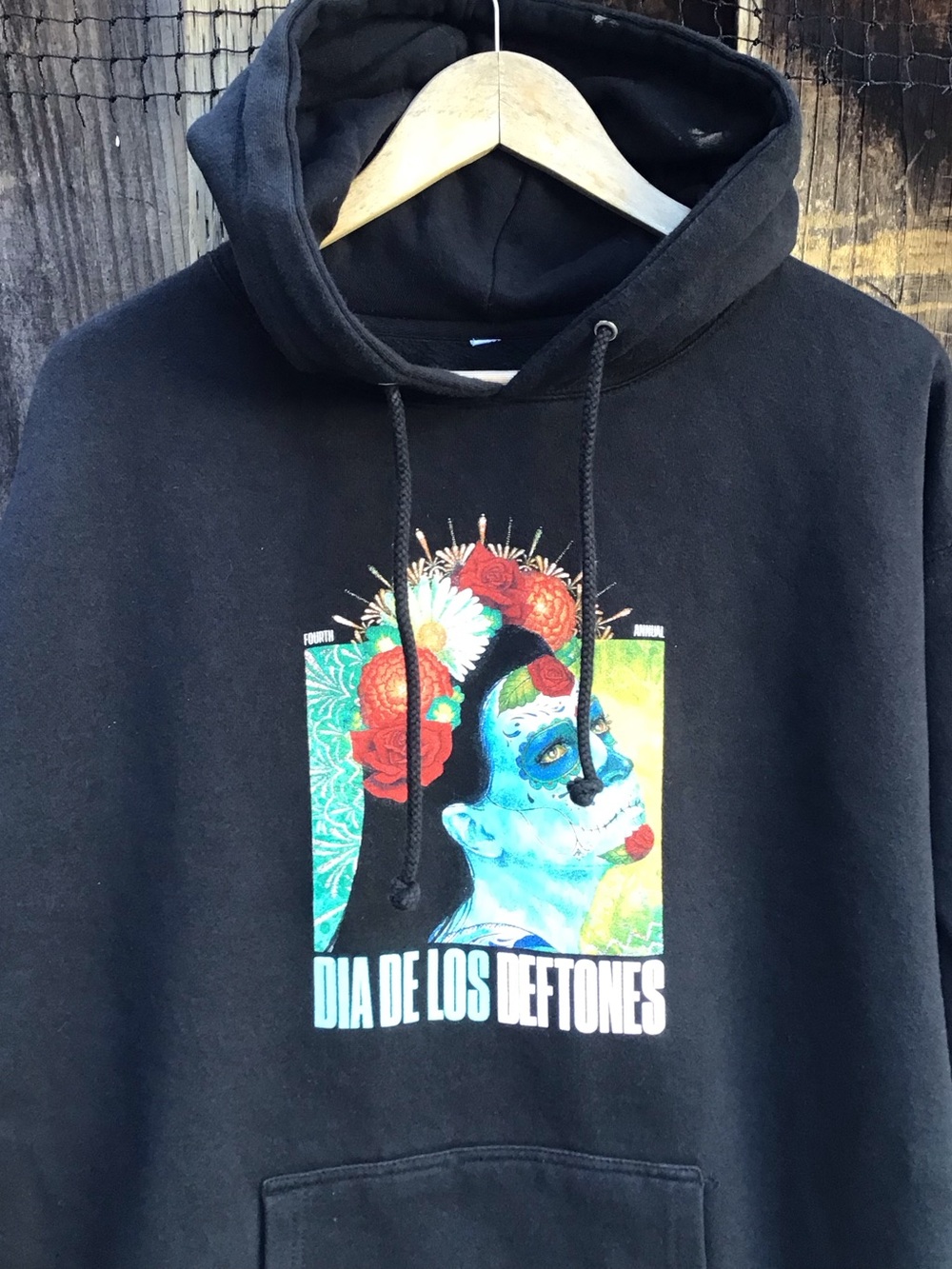 Deftones Dia De Los Deftones 2023 Hoodie Sweater Black Graphic Pullover XXL